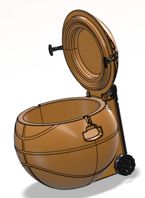 Custom basketball cooler on wheels
